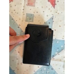 Buxton Black Top Grain Cowhide Leather Trifold Wallet with Snap Coin Pocket